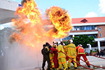 ม.มหาสารคาม ซ้อมแผนดับเพลิงและอพยพหนีไฟบนอาคารสูง